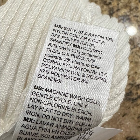 WHBM White House Black Market Fitted Ribbed Sweater Cardigan Shirt Size XL - Picture 8 of 8